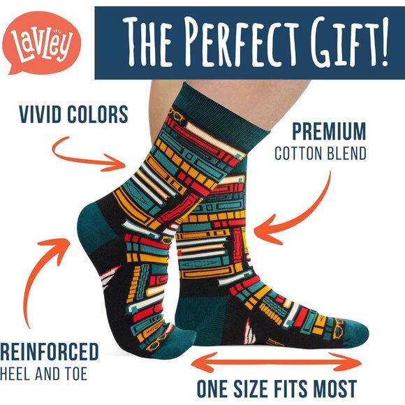 Book and Reading Socks - Funny gift for book lovers - Cozy socks for men and wom - Picture 2 of 8